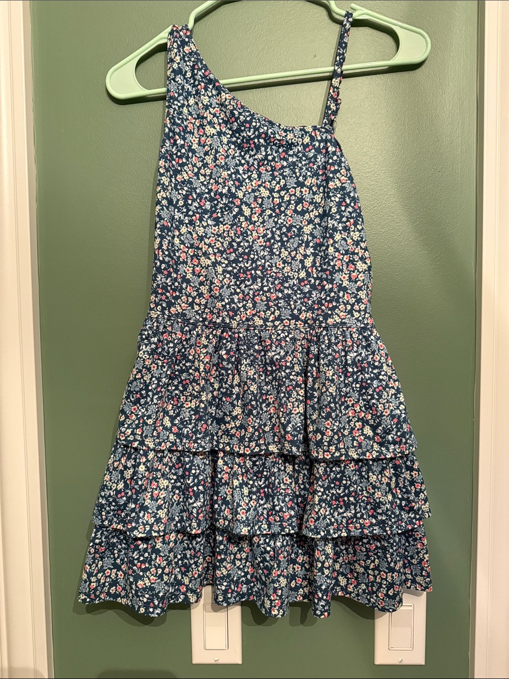 abercrombie kids Navy Floral Tiered Dress